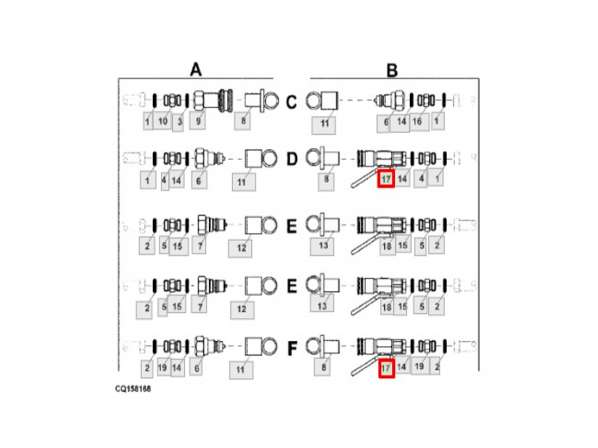 OT013528 - AH128241 - Engate Rápido Hidráulico - Aplicação: John Deere