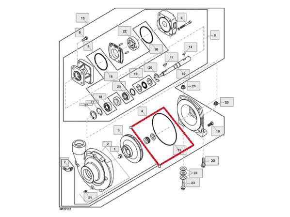 OT013567 - 3430-0332 - kit selo mecânico da bomba Hypro - aplicação pulverizador - AN206043 - john deere