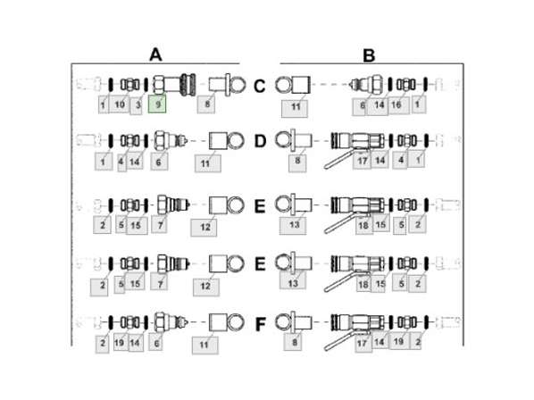 OT020849 AW25301 Engate Rápido de Esfera Fêmea 